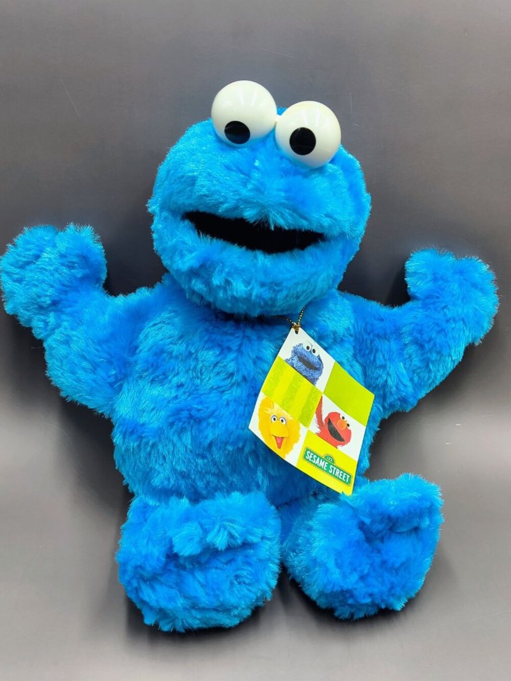 Gund Sesame Street Cookie Monster 12" Blue Furry Beanbag Plush Stuffed Animal